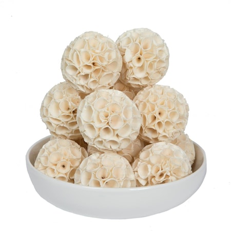 Dare2Decor 4 in. Sola Crape Ball Artificial Flowers, Natural - 25 Piece per Pack DA3269672